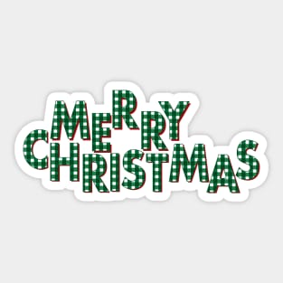 Green Red Merry Christmas Sticker